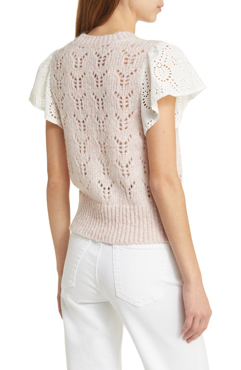 Rails Everly Flutter Sleeve Pointelle Sweater, Alternate, color, 