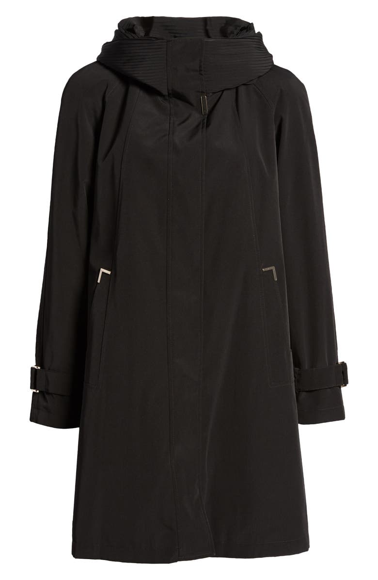 Gallery Pleated Collar Raincoat with Liner, Alternate, color,