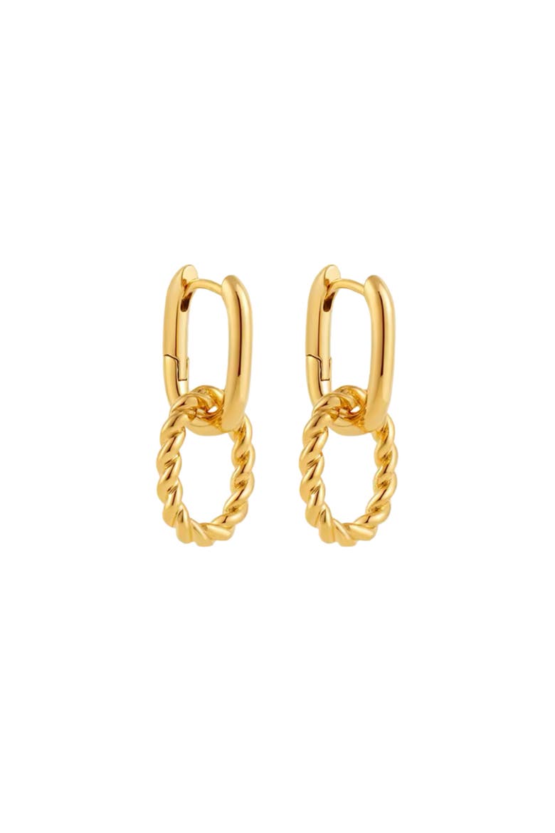 Double Hoop Twist Huggie Drop earrings, Main, color, Gold