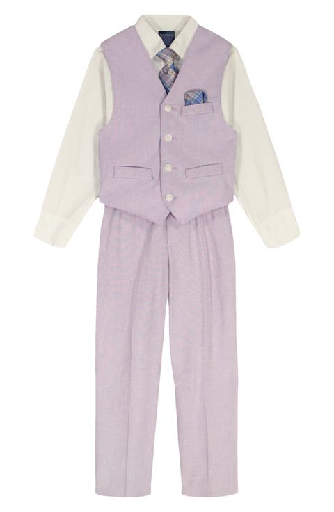 Kids' Button-Up Shirt, Waistcoat, Pants & Tie Set (Toddler & Little Kid)