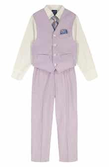 Nautica Kids' Button-Up Shirt, Waistcoat, Pants & Tie Set