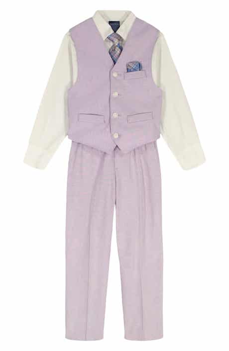 Nautica Kids' Button-Up Shirt, Waistcoat, Pants & Tie Set