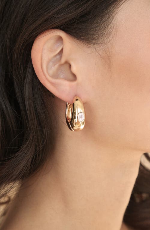 Ettika Deco Cubic Zirconia Hoop Earrings In Gold