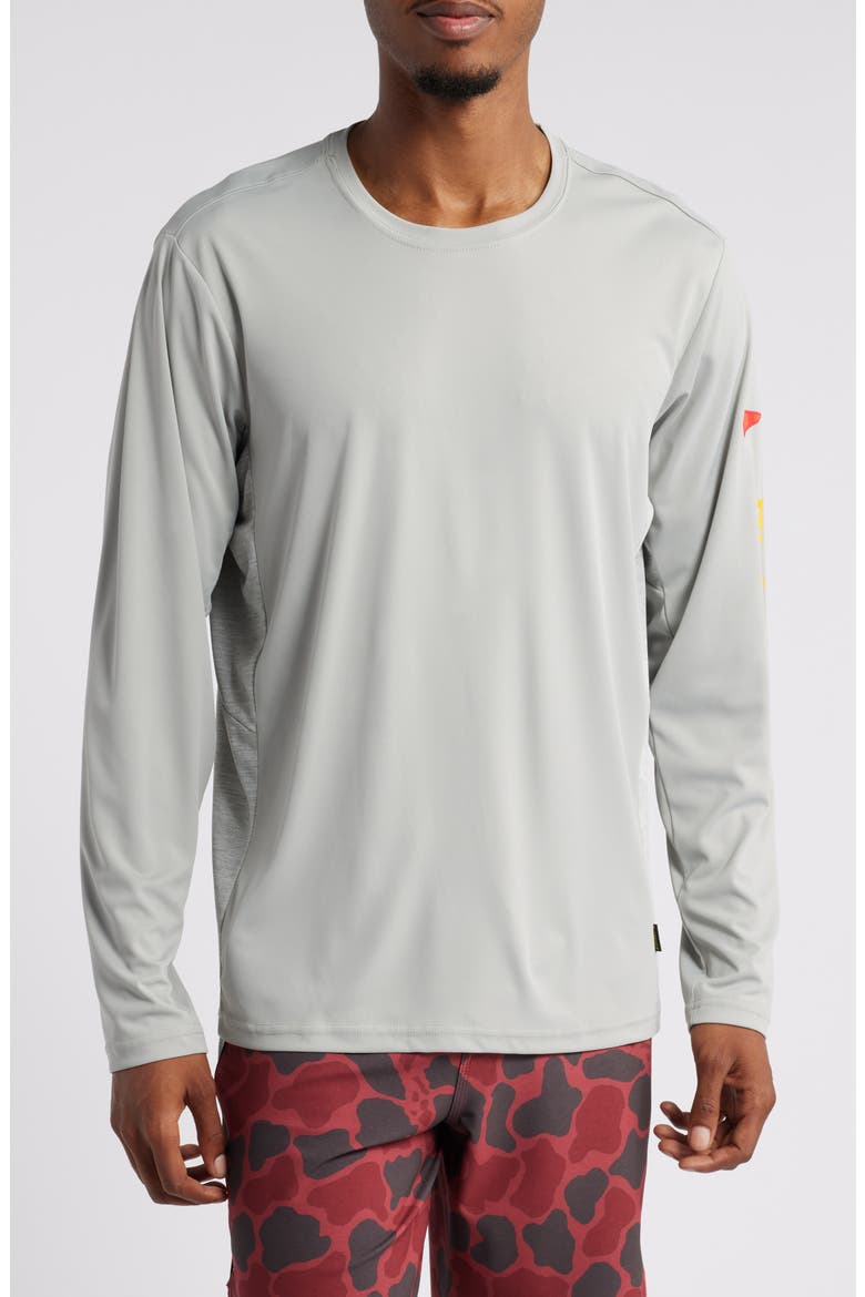 Sun Pro Logo Long Sleeve Performance T-Shirt, Main, color, LIGHT GREY