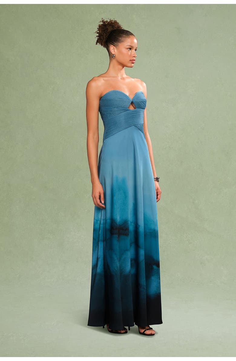 AMUR Cova Printed Gown, Alternate, color, River Walk