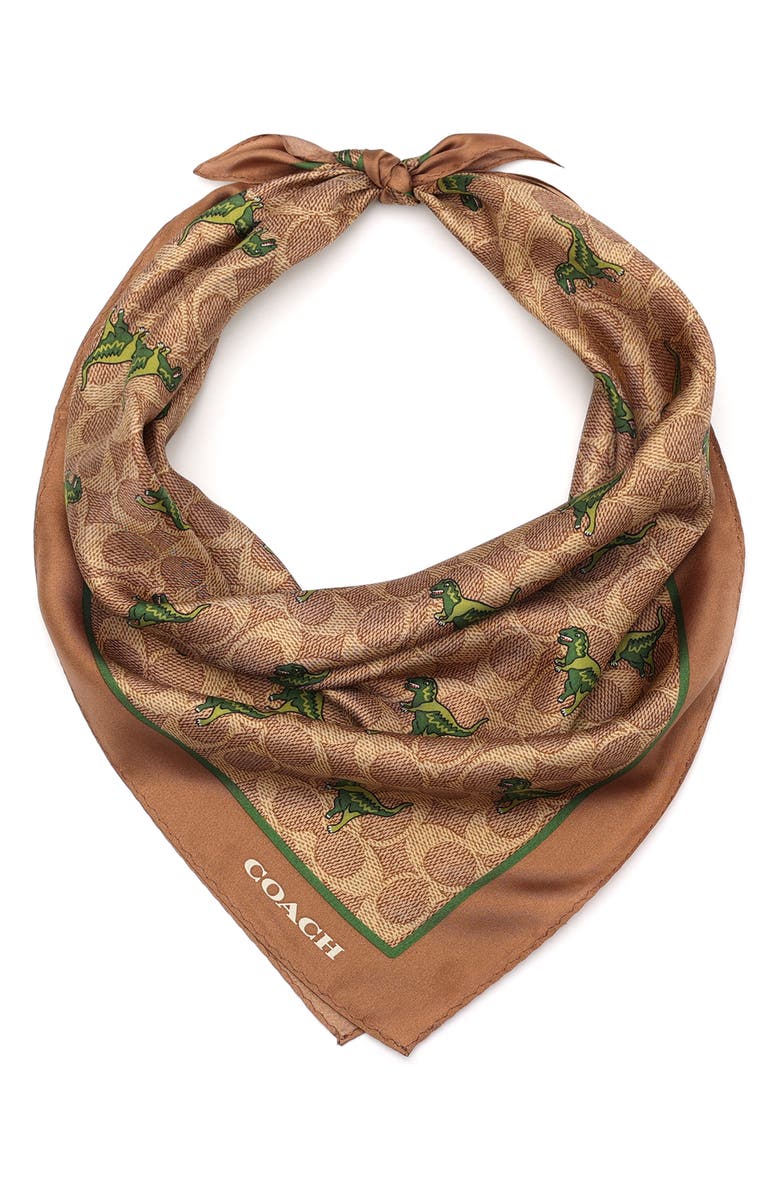 COACH Rexy Silk Square Scarf, Main, color,