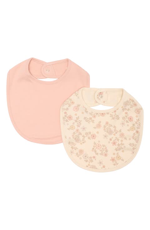 Floral Assorted 2-Pack Cotton Jersey Snap Bibs