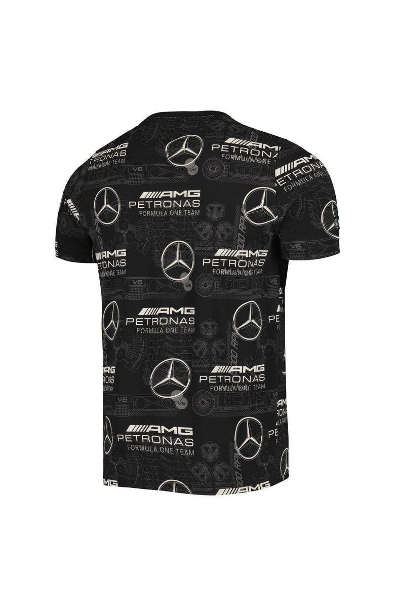 PUMA Men's Puma  Black Mercedes-AMG Petronas F1 Team Allover Print T-Shirt, Alternate, color, 