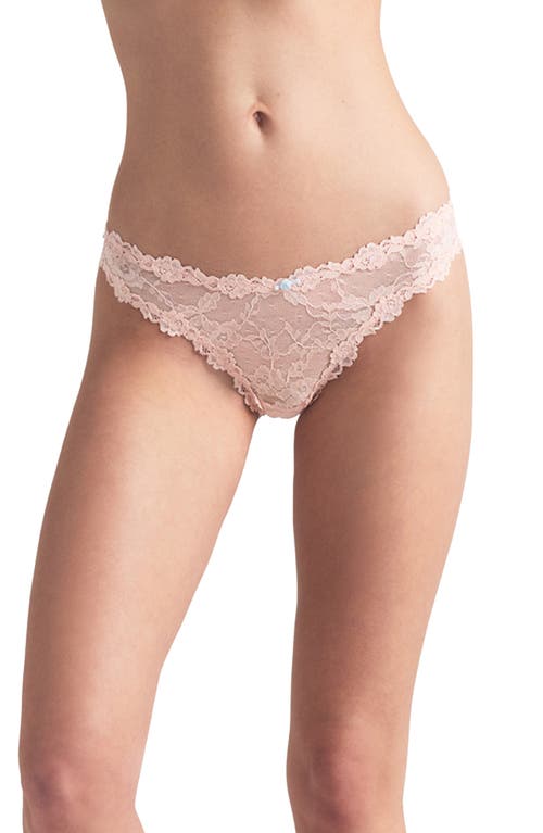 Skims Stretch Lace Dipped Thong In Primrose