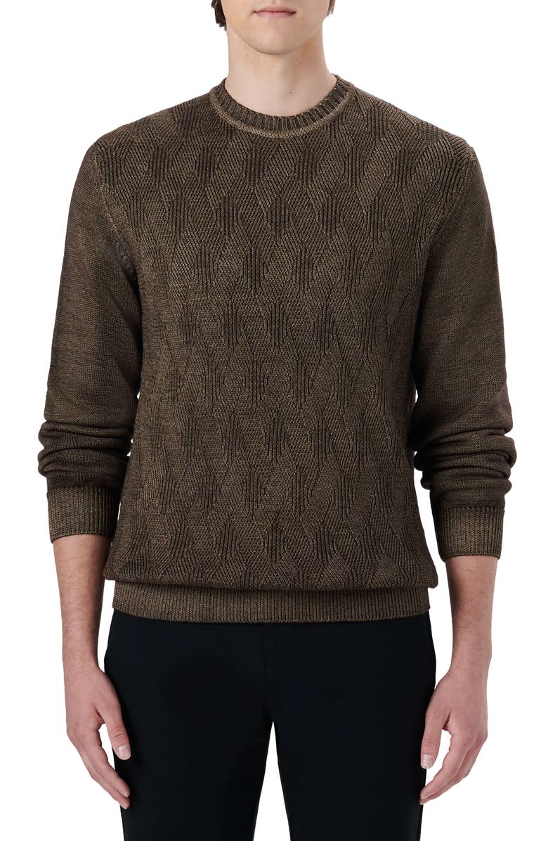 Bugatchi Diamond Stitch Merino Wool Sweater, Main, color, 