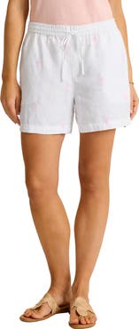 Tommy Bahama Palm Tree Embroidered Linen Shorts
