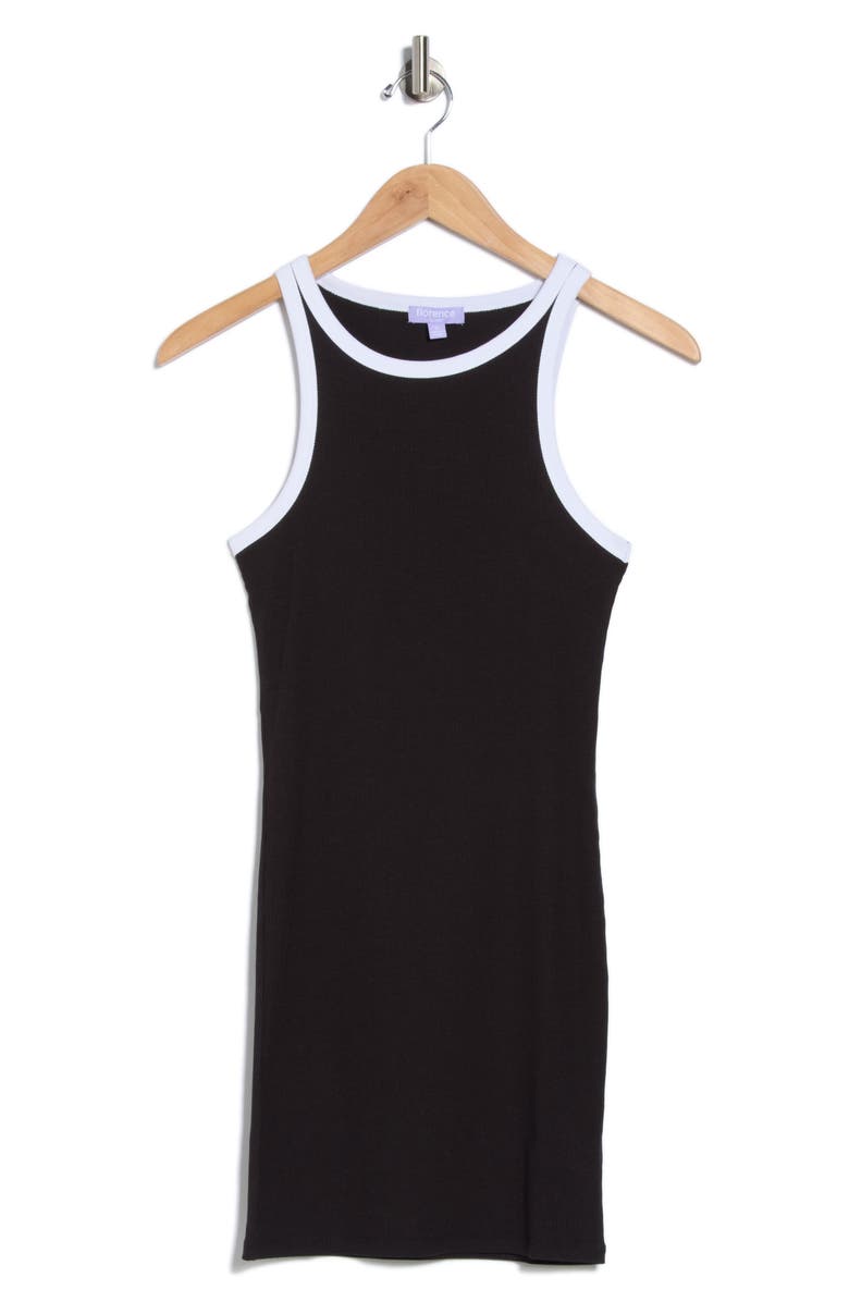 Florence by Mills High Neck Rib Tank Minidress, Alternate, color, Black