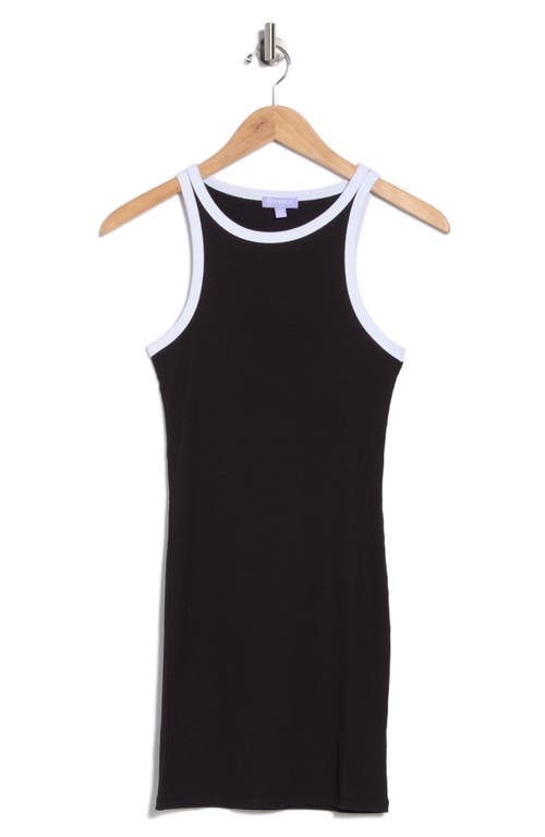 Florence By Mills High Neck Rib Tank Minidress In Black