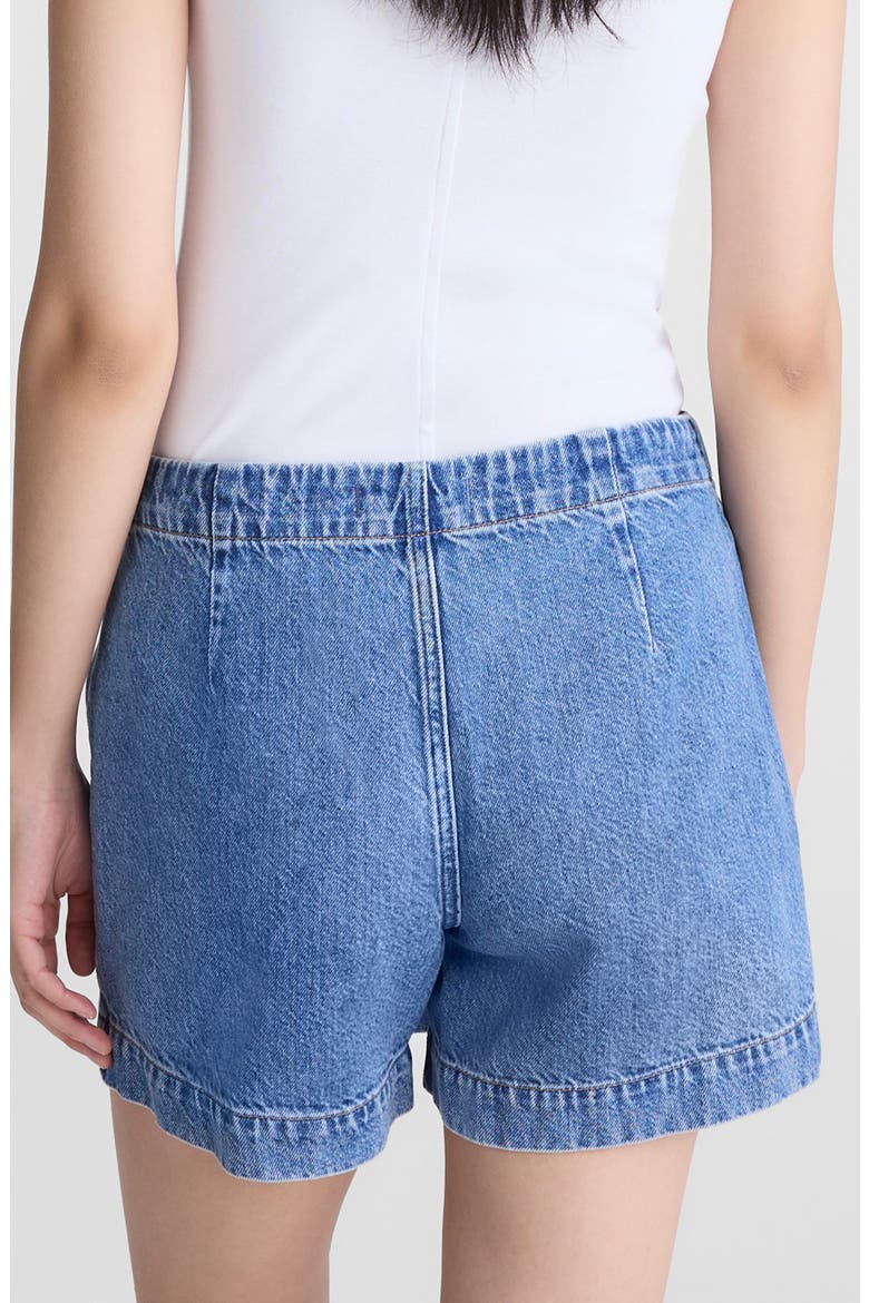 Denim Wrap Mini Skort, Alternate, color, MIDVALE WASH