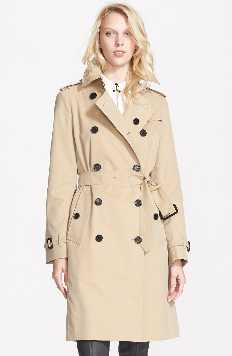 Burberry London 'Kensington' Double Breasted Trench Coat, Main, color, 