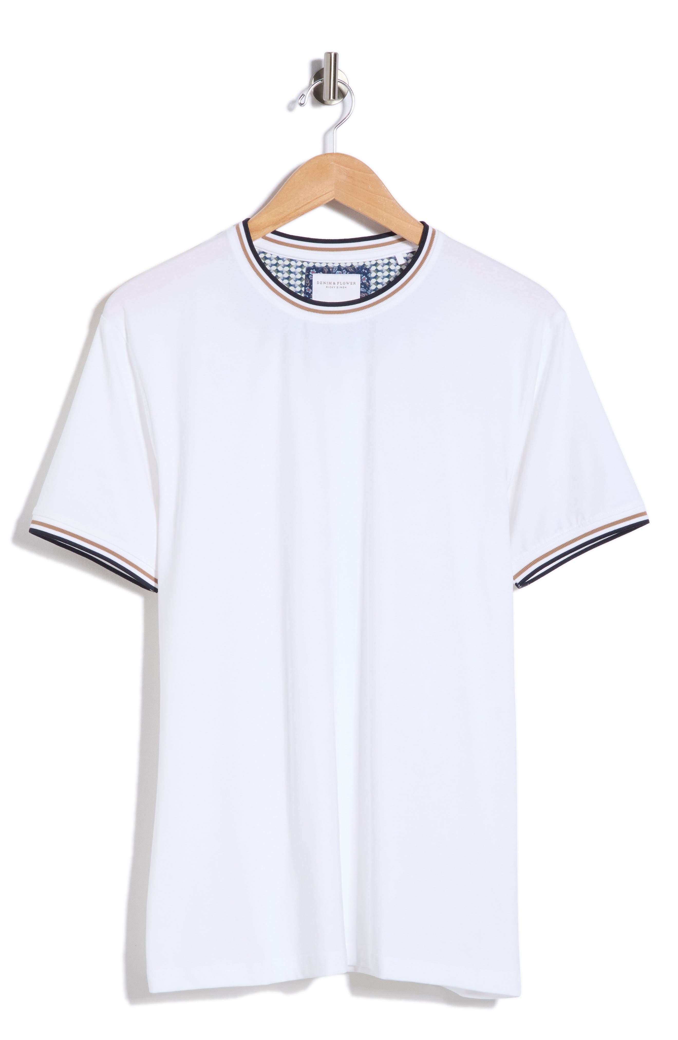 DENIM AND FLOWER Tipped Knit T-Shirt