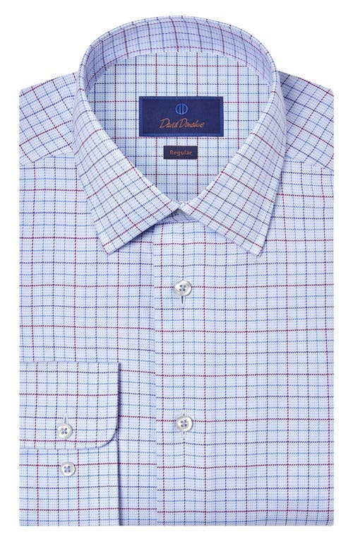 David Donahue Regular Fit Check Cotton Dobby Dress Shirt In Animal Print