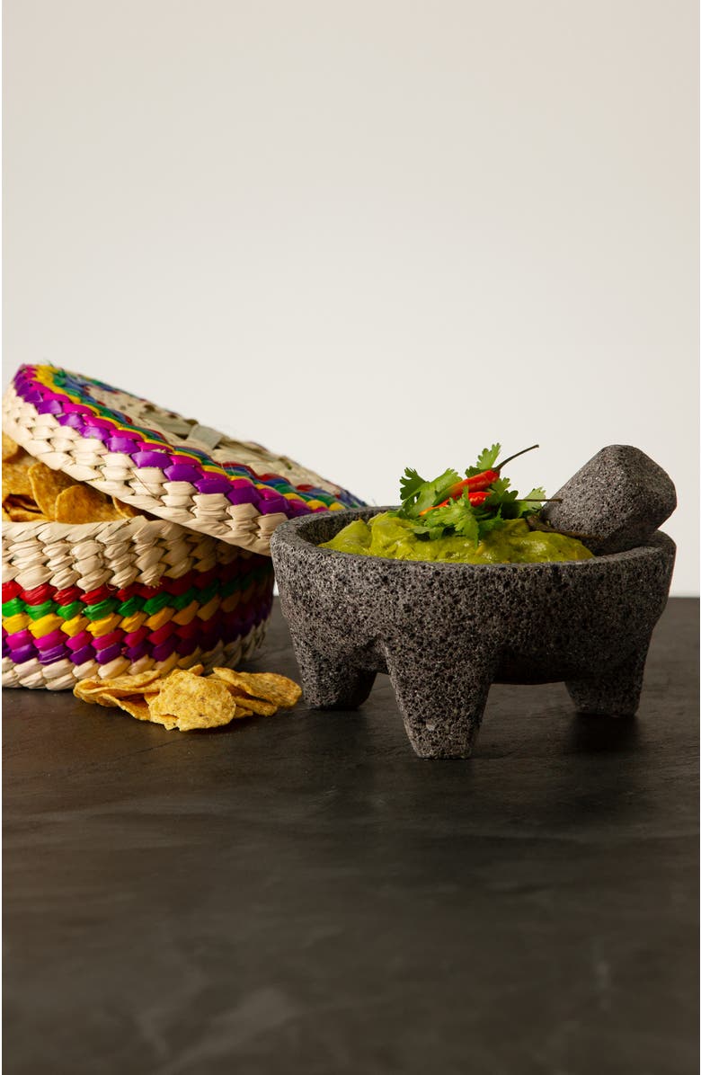 Verve Culture Molcajete in Basket, Alternate, color, NO COLOR