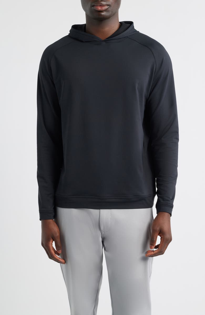 Peter Millar Pine Performance Hoodie, Main, color, Black