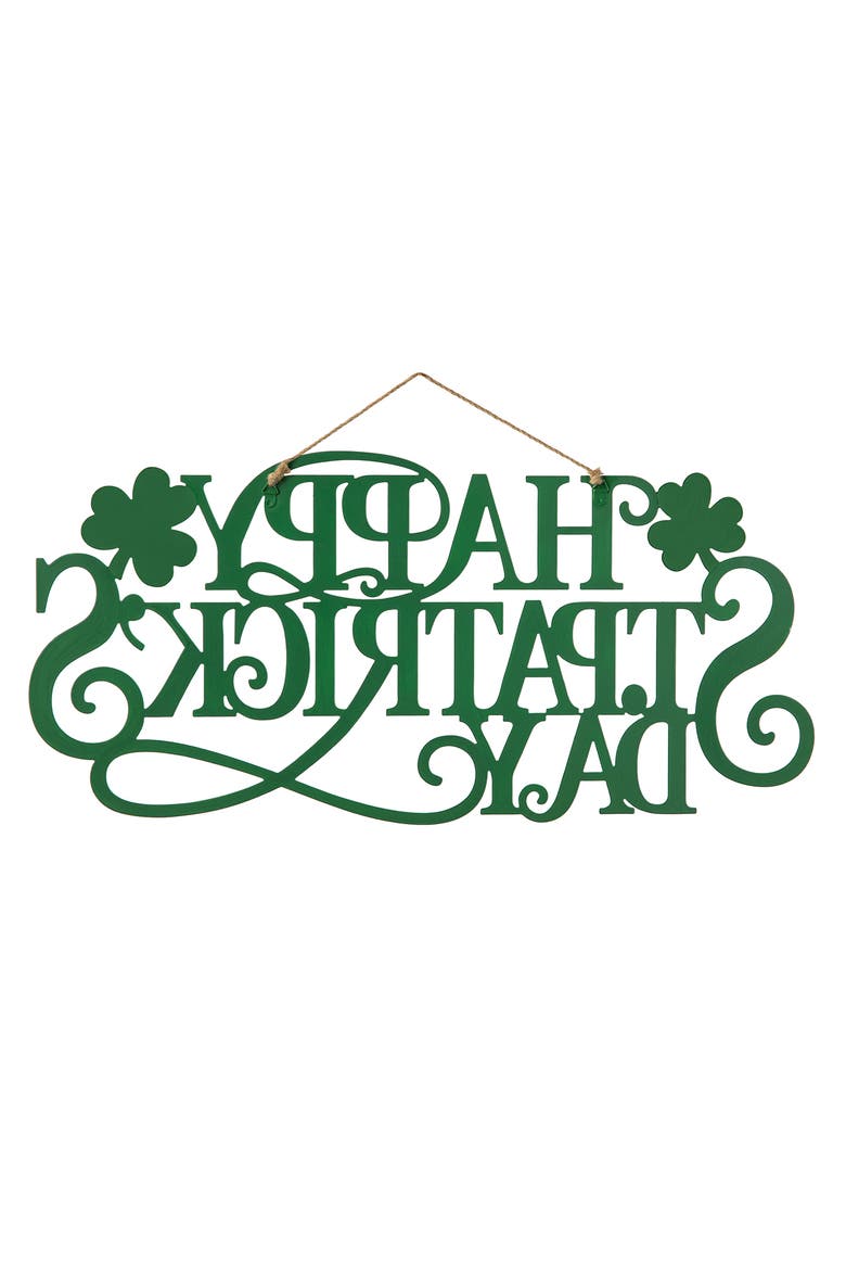 Metal HAPPY St. Patrick's Day Wall Decor, Alternate, color, Green