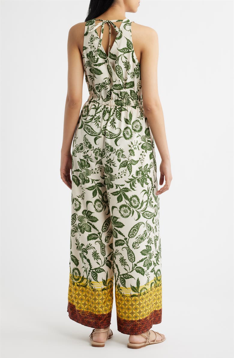 CITY BLUES Floral Print Sleeveless Wide Leg Jumpsuit, Alternate, color, Rust Multi