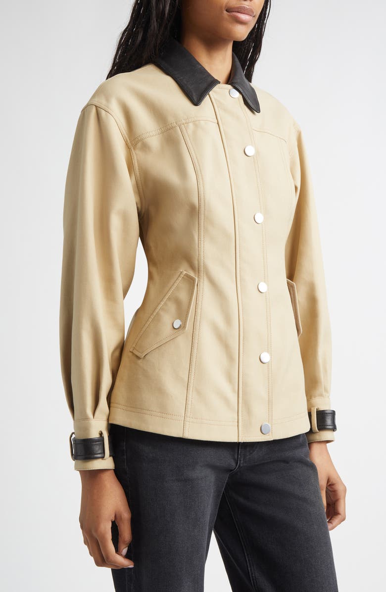Veronica Beard Talla Water Repellent Cotton Jacket, Alternate, color, Sand