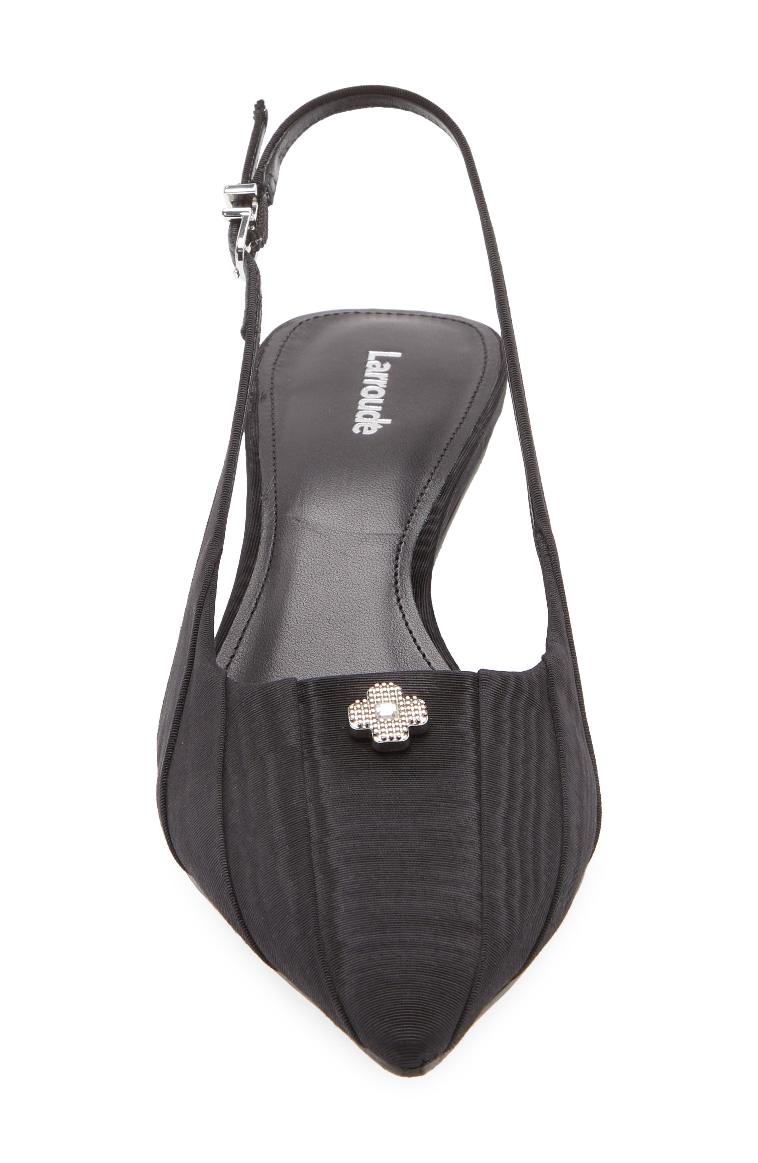 Larroudé Maxime Slingback Pointed Toe Kitten Heel Pump, Alternate, color, 