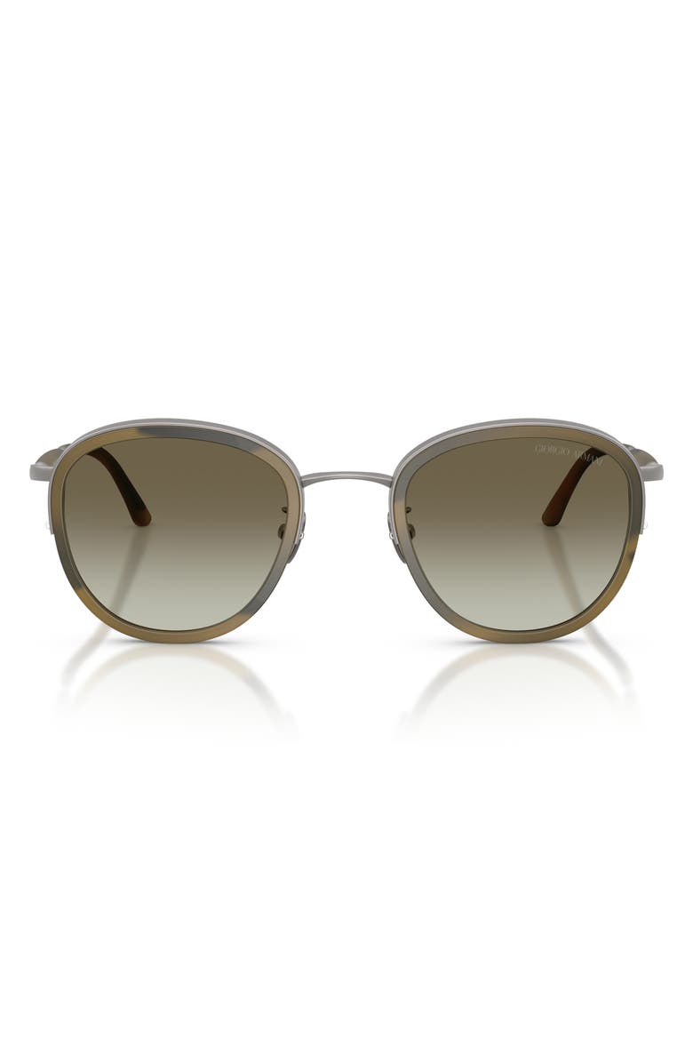 AX Armani Exchange 49mm Small Phantos Sunglasses, Main, color, Matte Gunmetal / Green