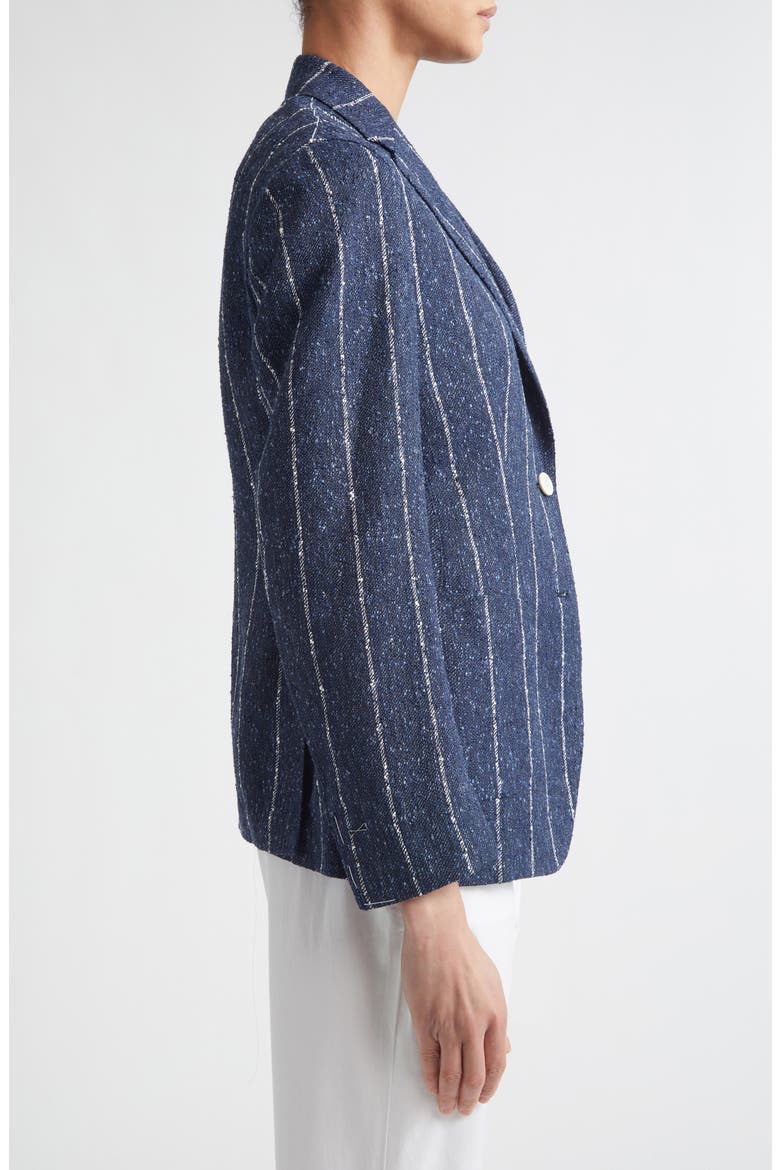Stripe Slubby Linen Blend Jacket, Alternate, color, 11 BLUE