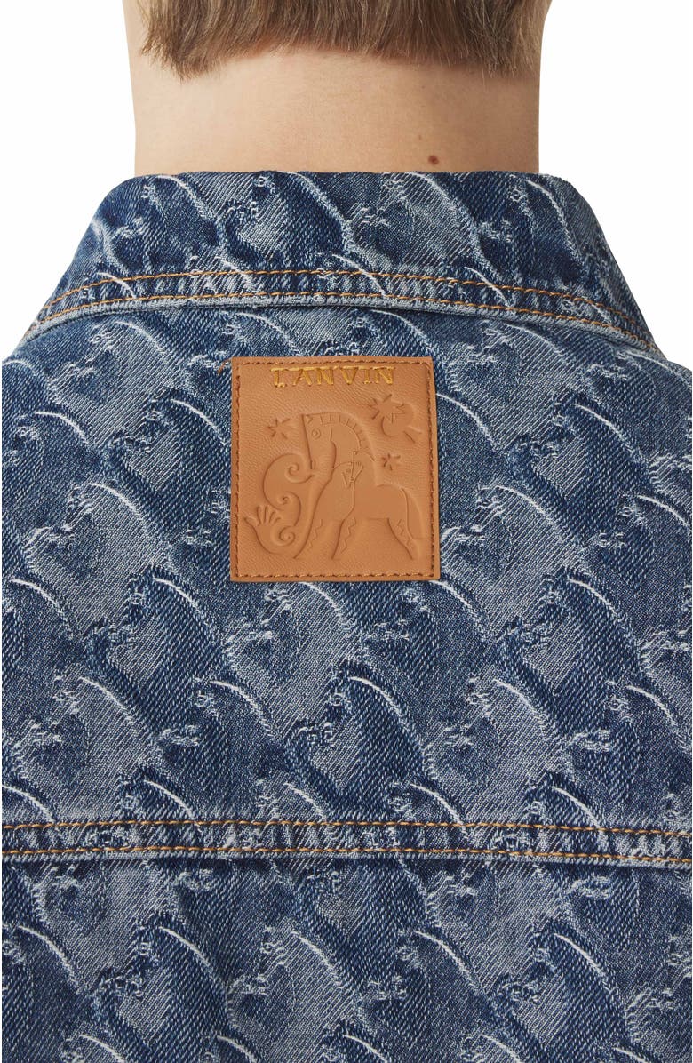 Lanvin Lunar Year Jacquard Denim Jacket, Alternate, color, Blue