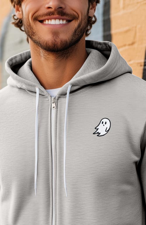 Dalix Ghost Zip Hoodie In Silver