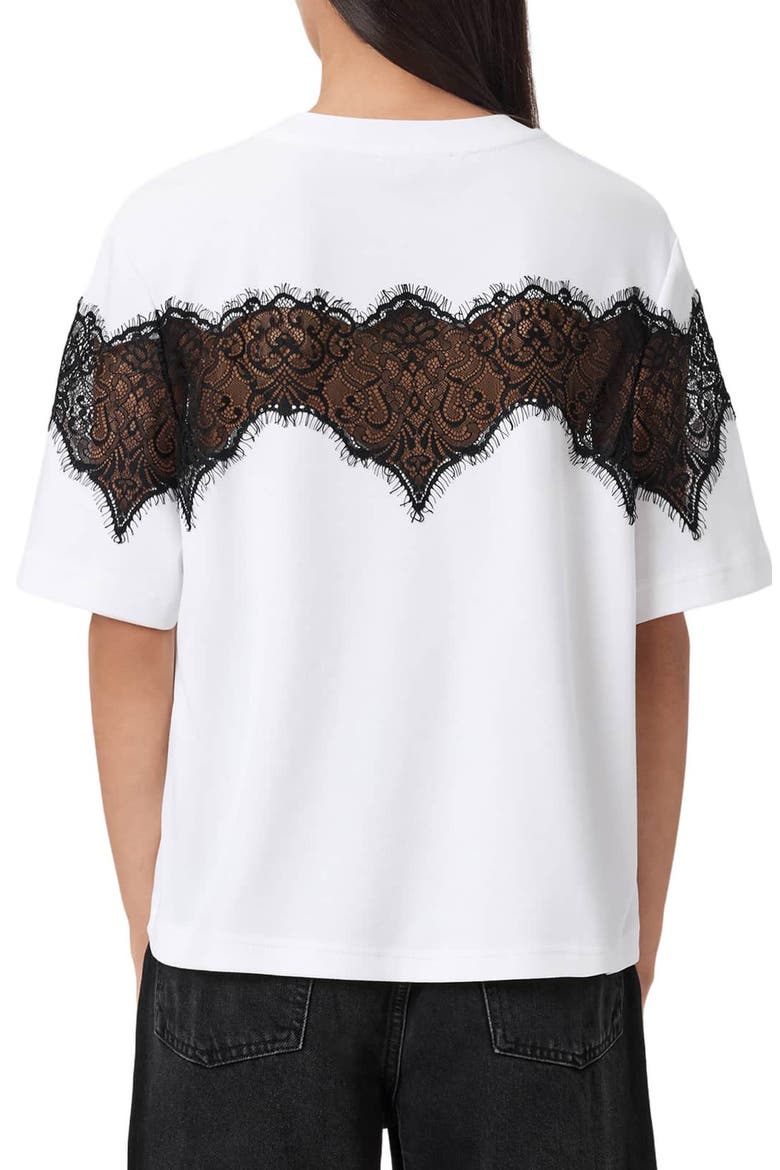 Lisa Lace Panel T-Shirt, Alternate, color, OPTIC WHITE