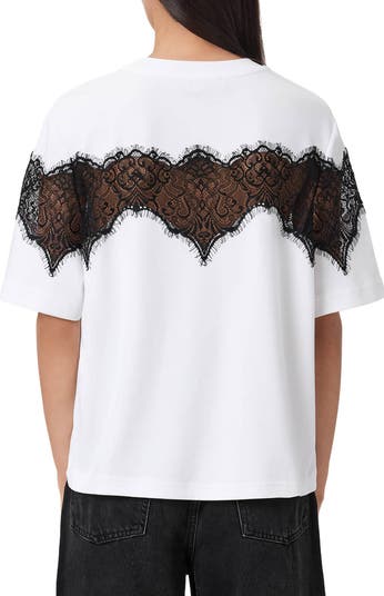 AllSaints Lisa Lace Panel T-Shirt | Nordstrom