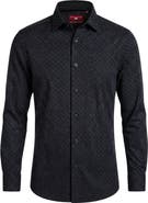 Report Collection Regular Fit Motif Print 4-Way-Stretch Button-Up Shirt