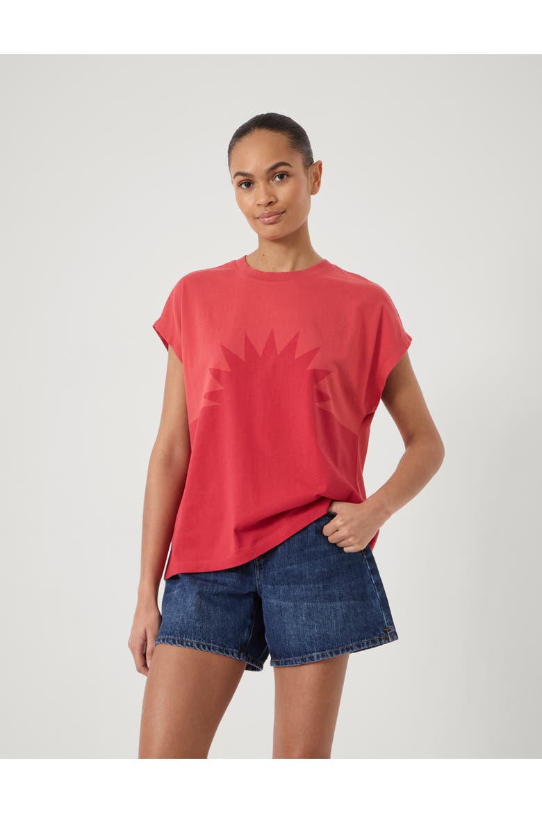 Sunburst Graphic Short Sleeve T-Shirt, Main, color, Ruby Red