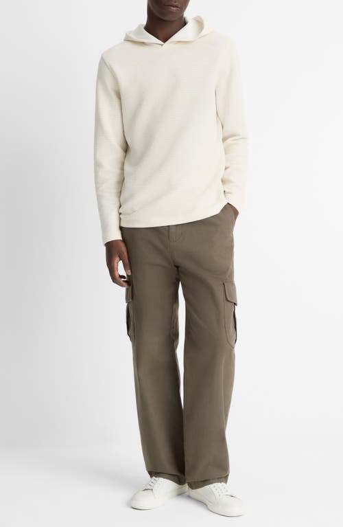 Vince Double Face Pullover Hoodie In White