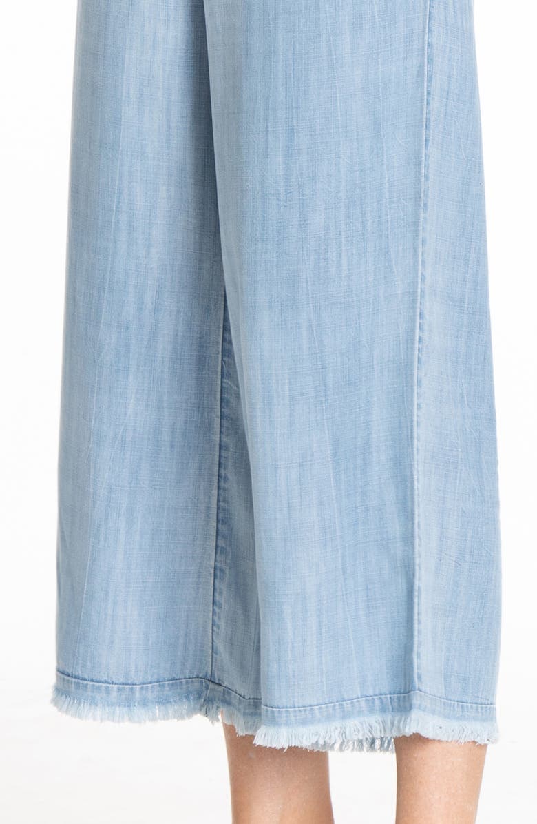 APNY Frayed Pull-On Crop Wide Leg Chambray Pants, Alternate, color, 