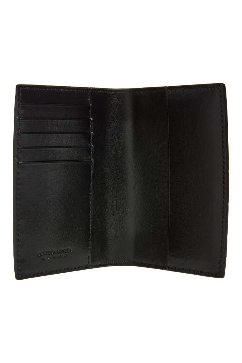 Intrecciato Leather Passport Case, Alternate, color, 8425 BLACK-GOLD