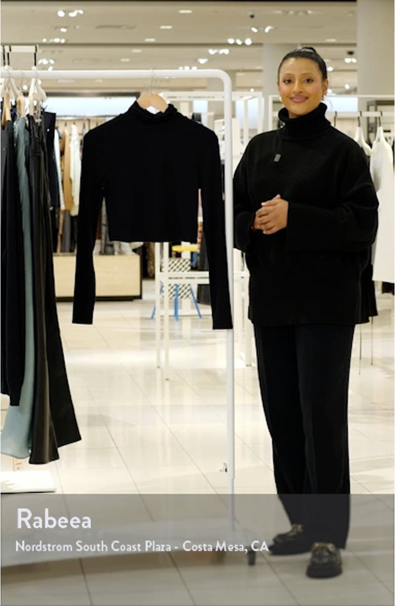 Micaela Turtleneck Jersey Crop Top, sales video thumbnail