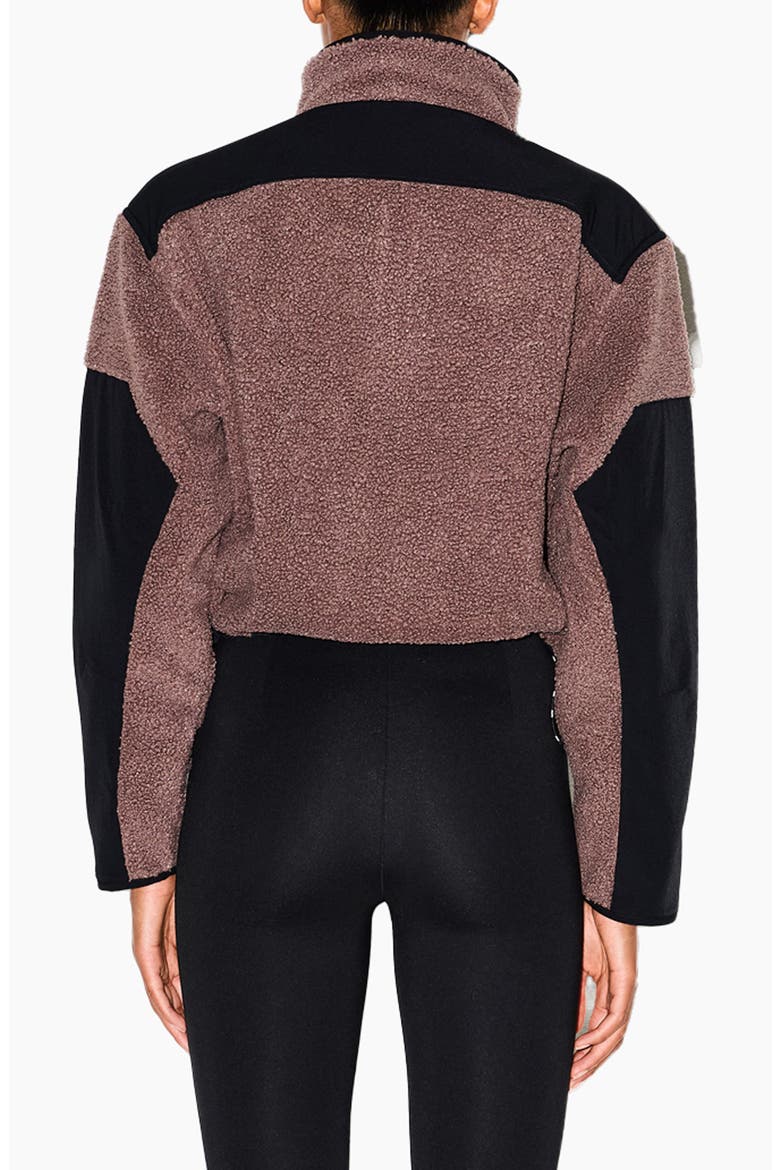 Faux Shearling Zip Jacket, Alternate, color, UMBER