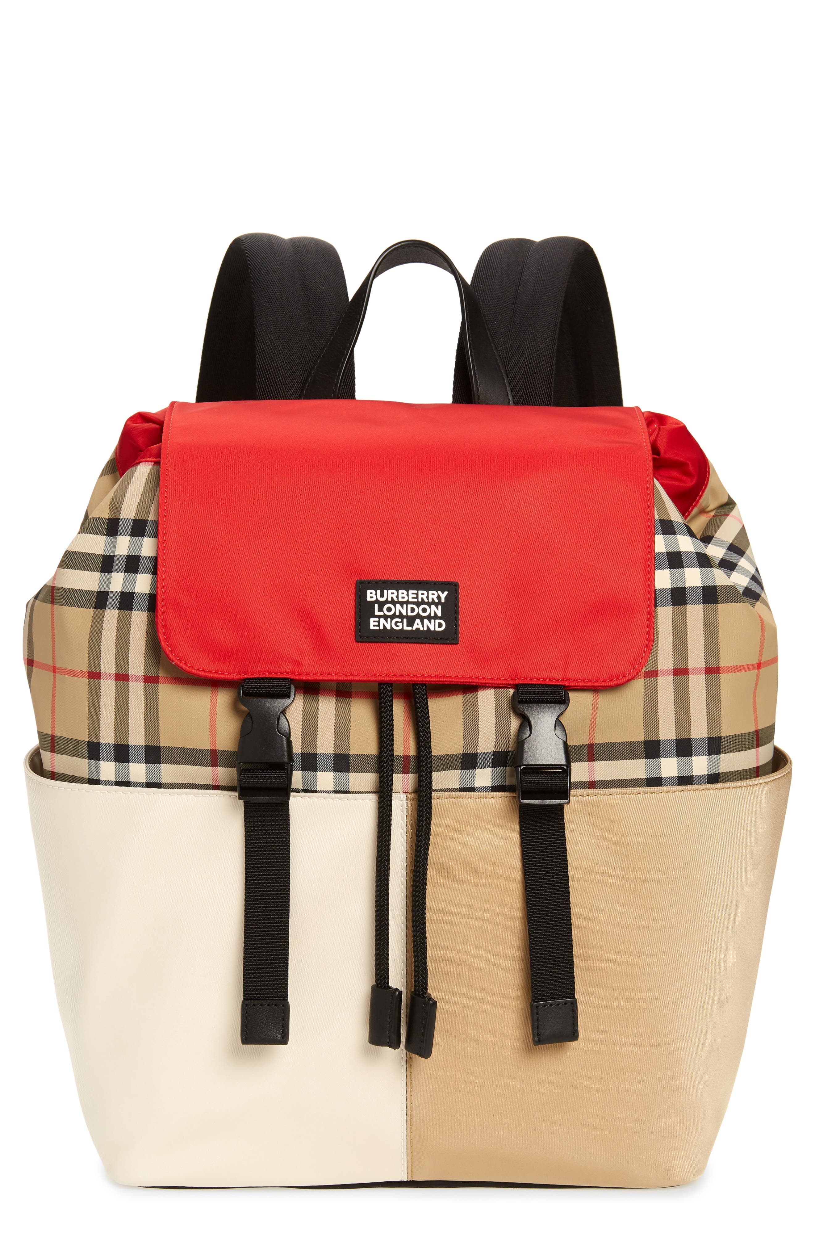 Burberry Hayden Archive Check Nylon Backpack, Main, color, 