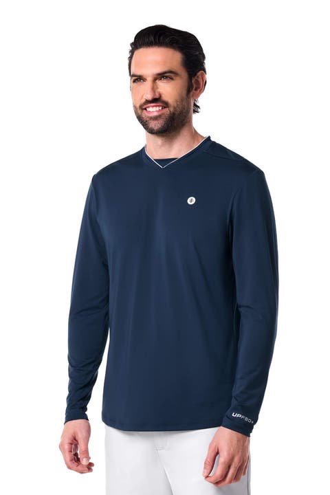 Men's Long Sleeve Tennis T-Shirt, UPF 50+ Sun Protection, Tiebreaker
