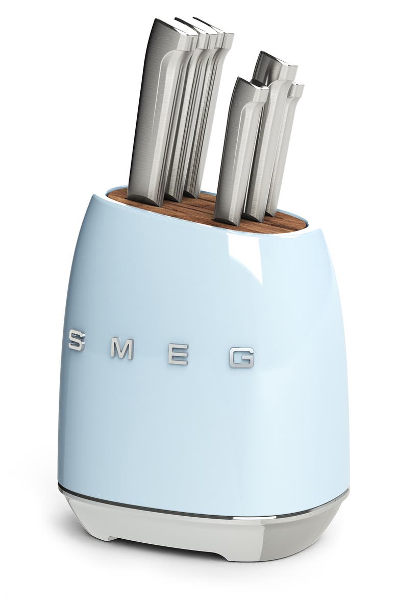 Stainless Steel 6-Piece Knife Block Set, Alternate, color, PASTEL BLUE