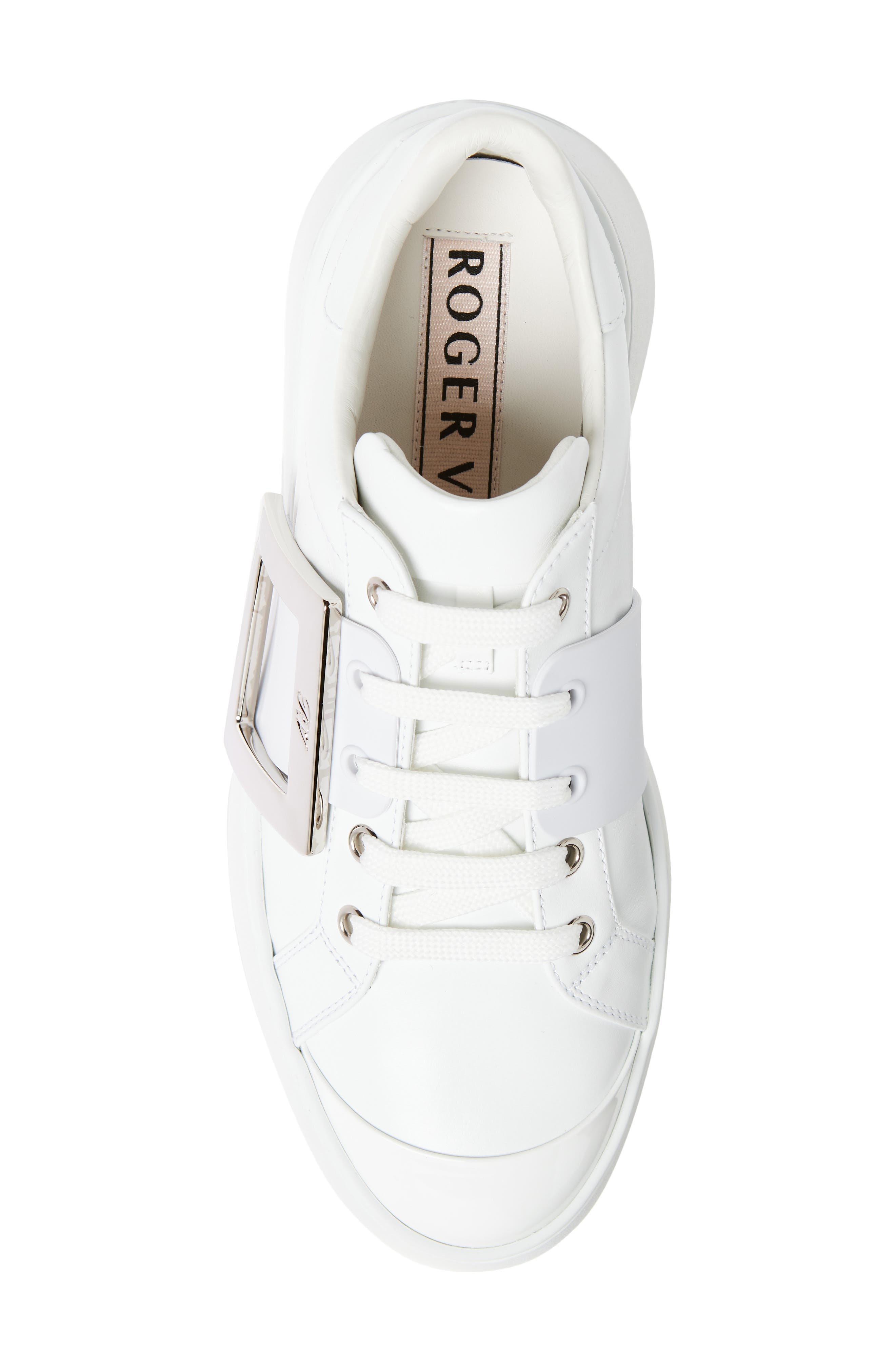 Roger Vivier Viv Skate Platform Sneaker, Alternate, color, Bianco