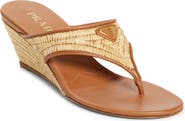 Prada Raffia Wedge Sandal