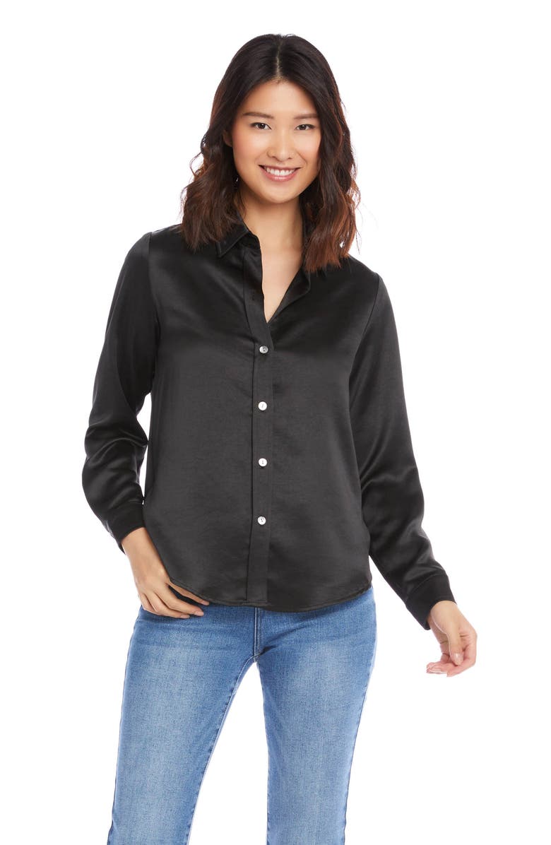 Karen Kane Satin Shirt, Alternate, color, 