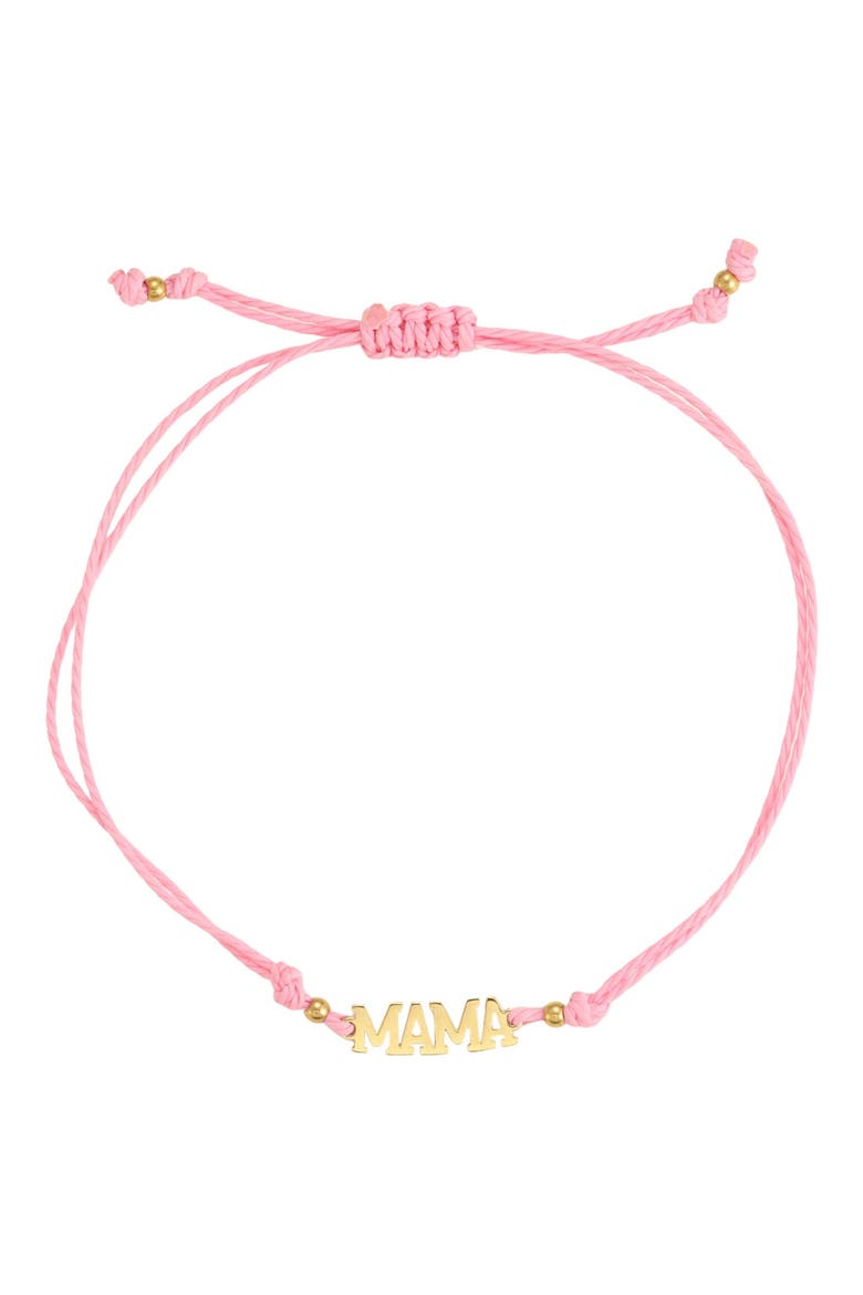 Mama Adjustable Cord Bracelet, Main, color, PINK/ GOLD