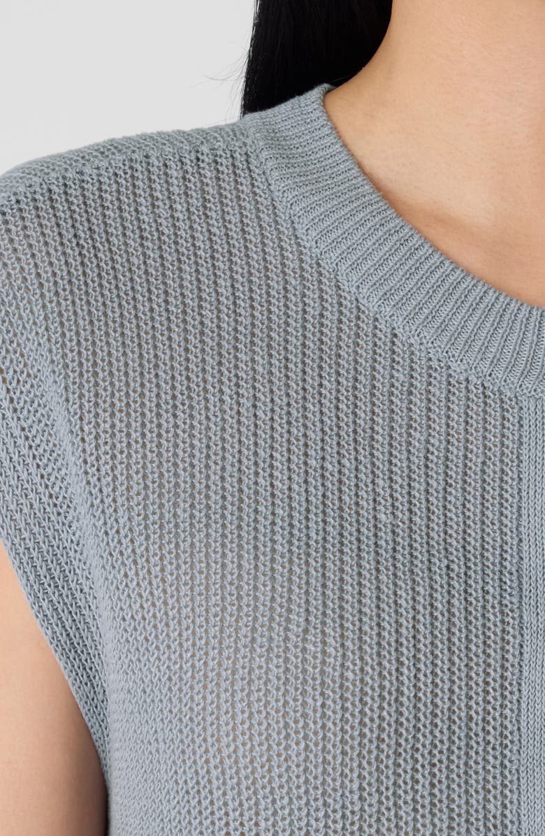 Eileen Fisher Organic Linen & Organic Cotton Sweater Vest, Alternate, color, Greystone