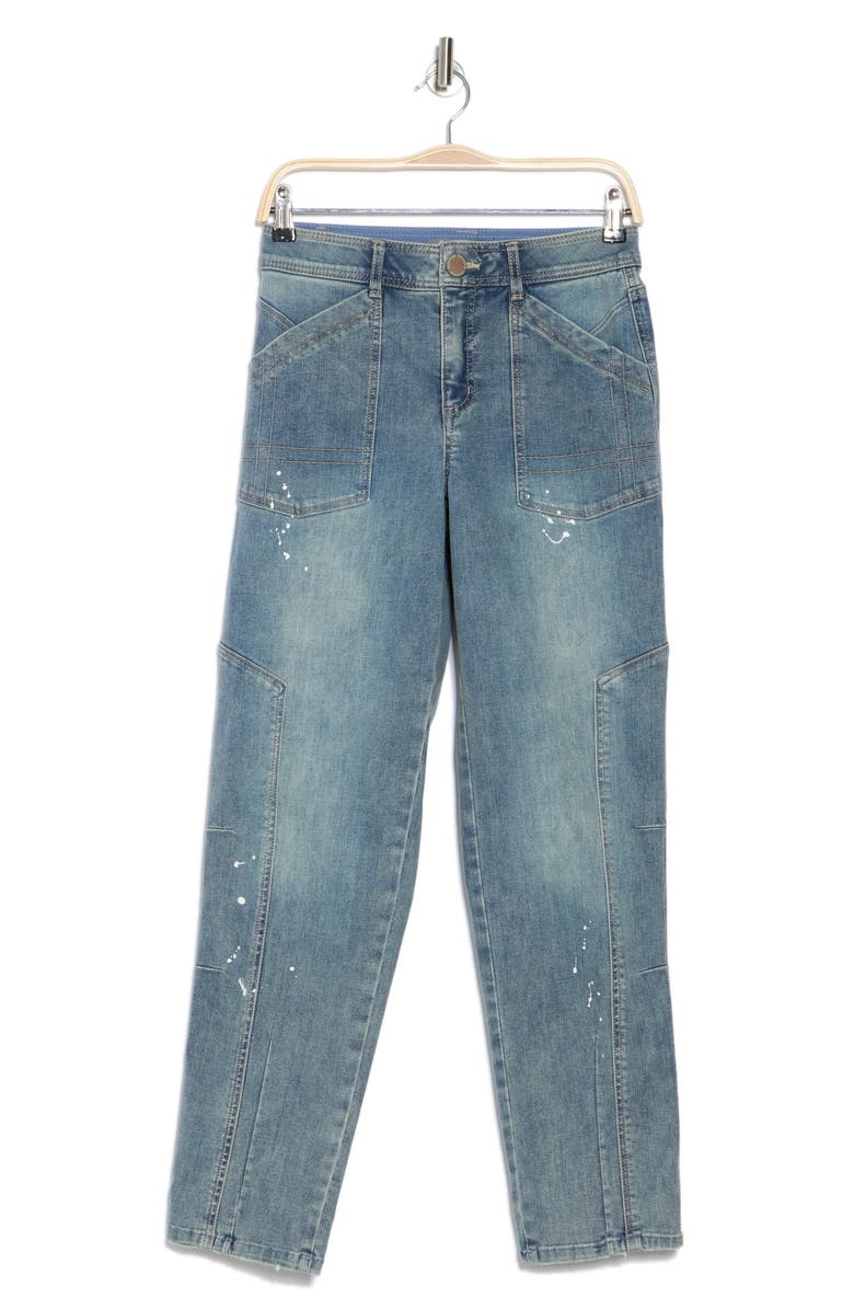 Democracy High Waist Utility Tapered Straight Leg Jeans, Alternate, color, Light Blue Artisinal