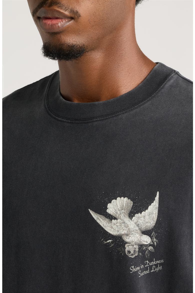 Shine in Darkness Cotton Graphic T-Shirt, Alternate, color, BLACK WASH